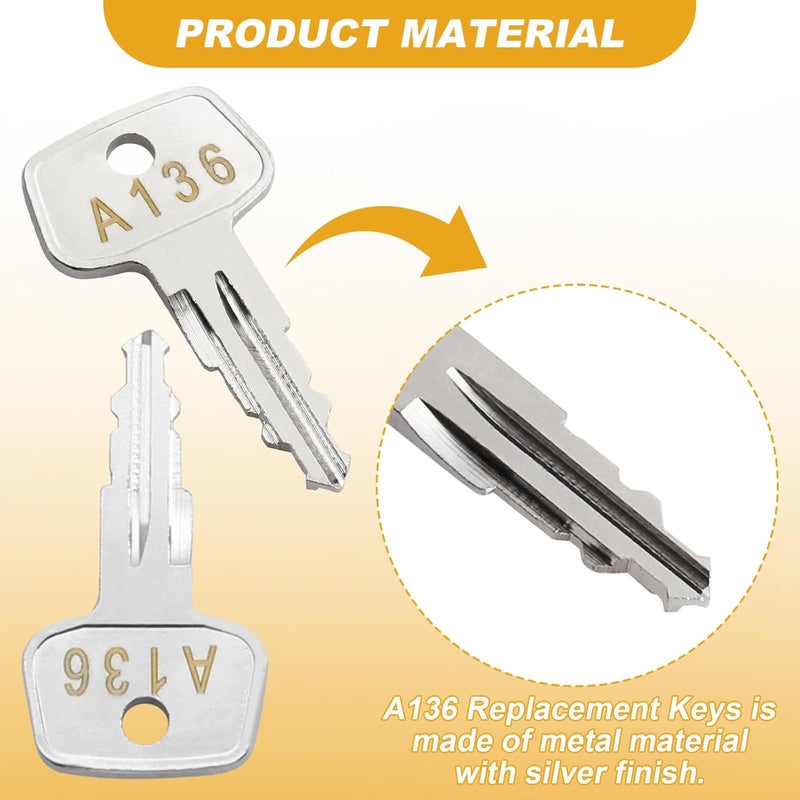 VIDABTE A136 SKS roof Rack Key,Yakima Replacement Key,Replacement Keys for Yakima SKS Ski,Cargo Box,Roof Racks,Carrier Racks and Crossbars with Code Series A136[2 pcs] - Image 4